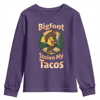 Funny Bigfoot Stole My Tacos Youth Sweatshirt Sasquatch Taco Lover