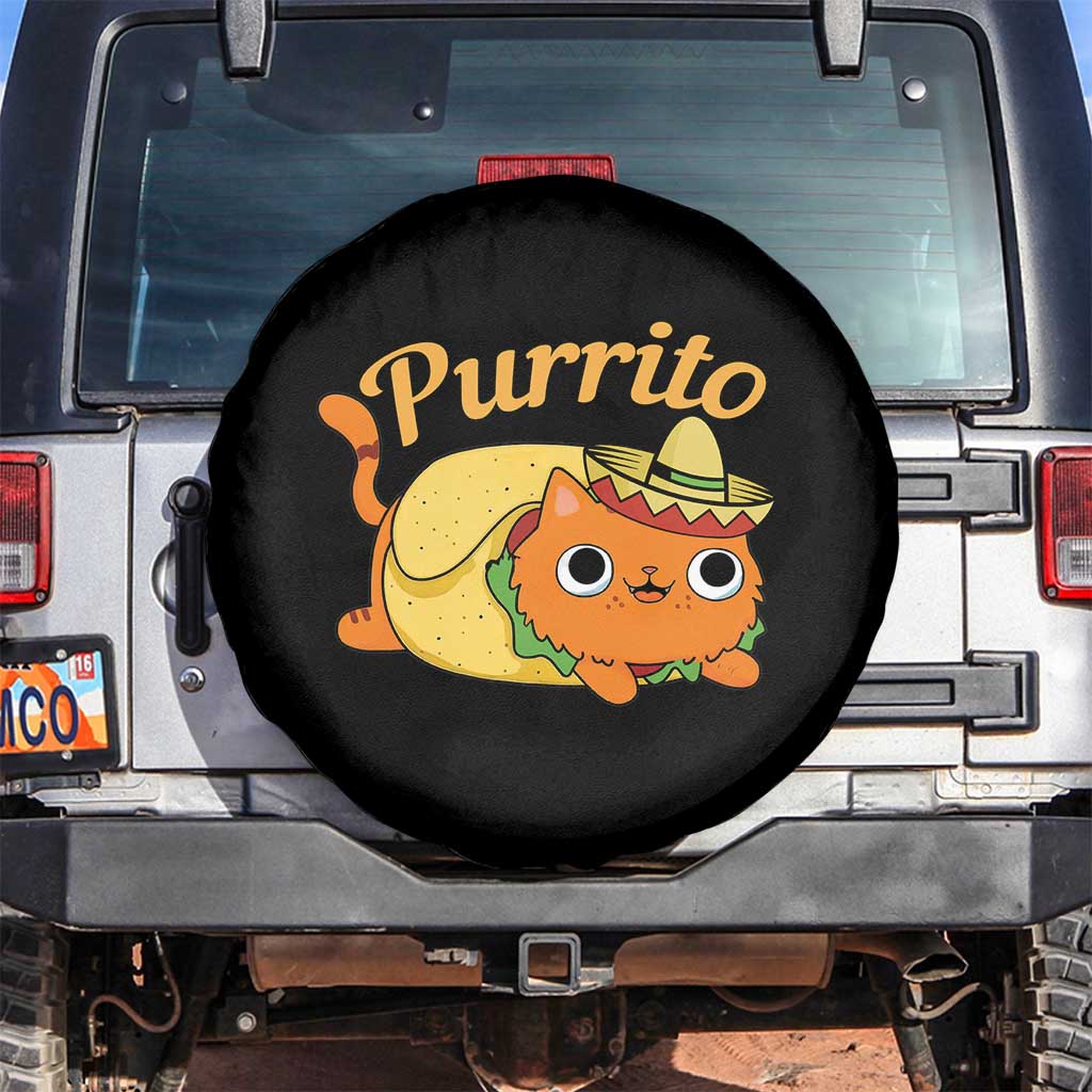 Funny Burrito Lover Gift Spare Tire Cover Purrito Cat - Wonder Print Shop