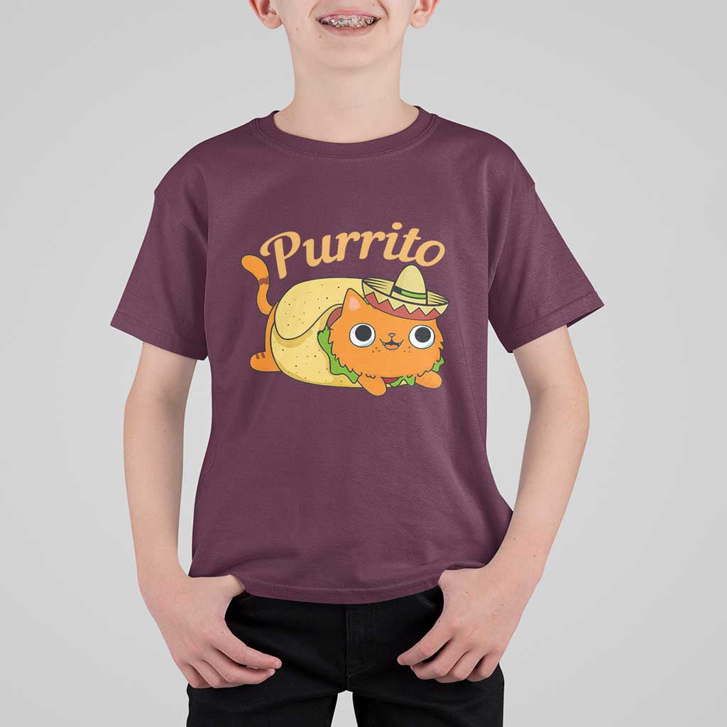Funny Burrito Lover Gift T Shirt For Kid Purrito Cat - Wonder Print Shop