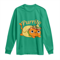 Funny Burrito Lover Gift Long Sleeve Shirt Purrito Cat - Wonder Print Shop
