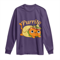 Funny Burrito Lover Gift Long Sleeve Shirt Purrito Cat - Wonder Print Shop