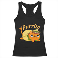 Funny Burrito Lover Gift Racerback Tank Top Purrito Cat - Wonder Print Shop