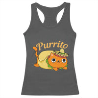 Funny Burrito Lover Gift Racerback Tank Top Purrito Cat - Wonder Print Shop