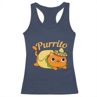Funny Burrito Lover Gift Racerback Tank Top Purrito Cat - Wonder Print Shop