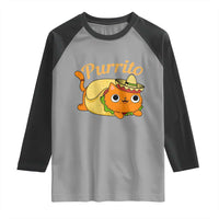 Funny Burrito Lover Gift Raglan Shirt Purrito Cat - Wonder Print Shop
