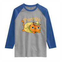 Funny Burrito Lover Gift Raglan Shirt Purrito Cat - Wonder Print Shop