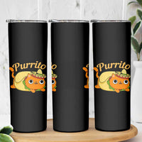 Funny Burrito Lover Gift Skinny Tumbler Purrito Cat
