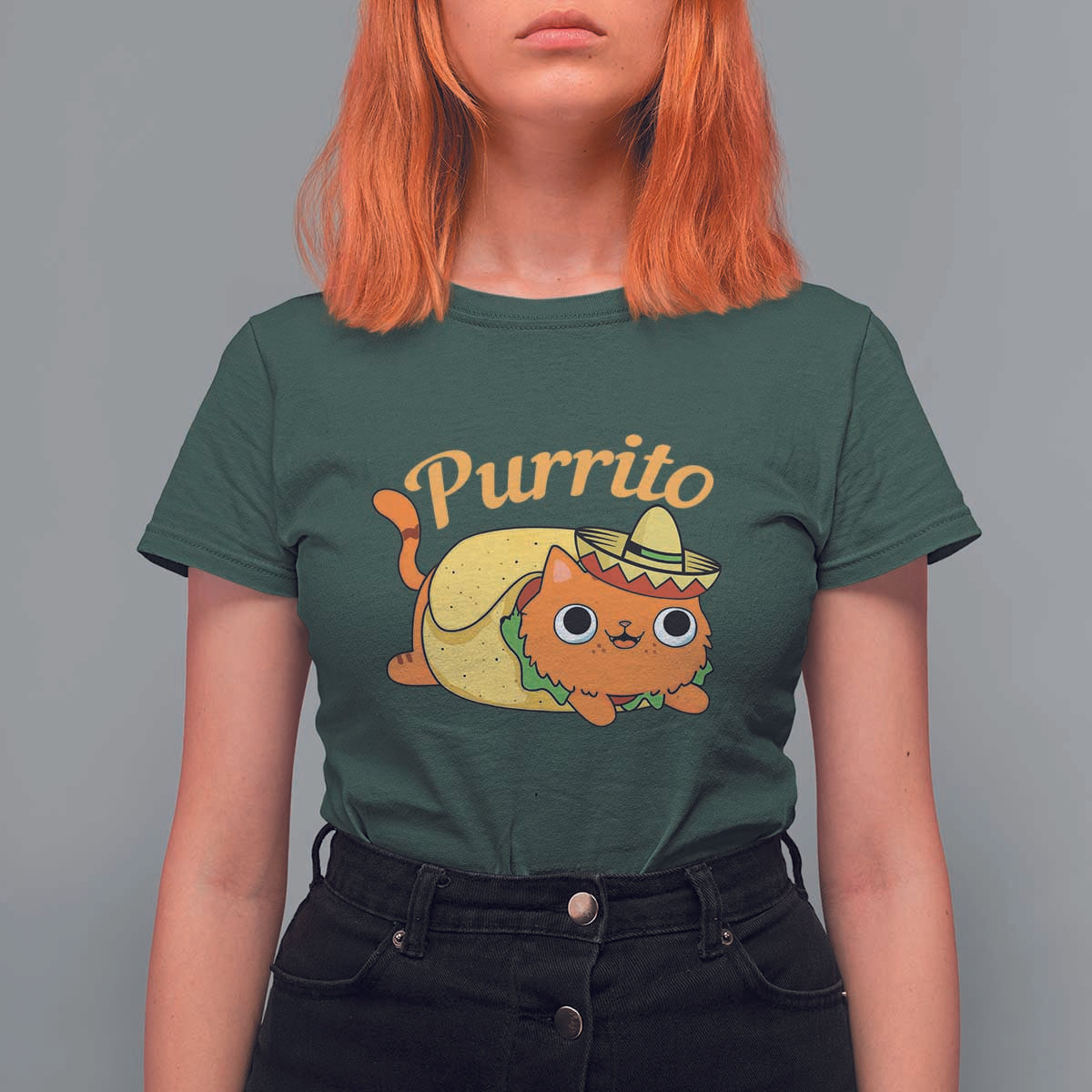 Funny Burrito Lover Gift T Shirt For Women Purrito Cat - Wonder Print Shop