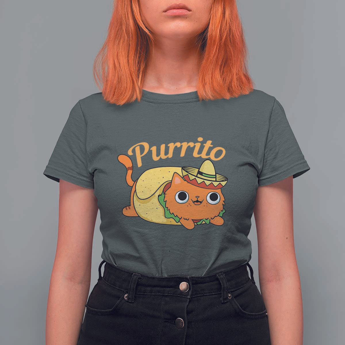 Funny Burrito Lover Gift T Shirt For Women Purrito Cat - Wonder Print Shop