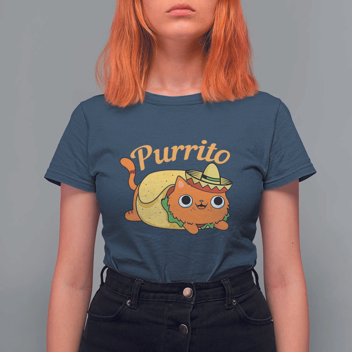 Funny Burrito Lover Gift T Shirt For Women Purrito Cat - Wonder Print Shop