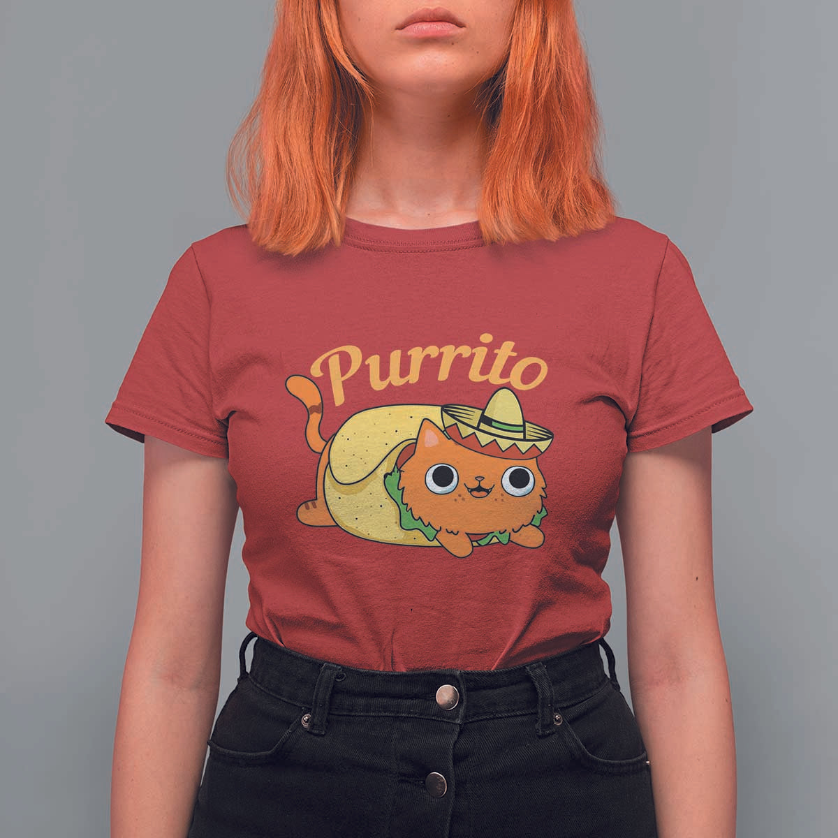 Funny Burrito Lover Gift T Shirt For Women Purrito Cat - Wonder Print Shop