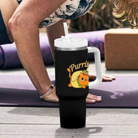 Funny Burrito Lover Gift Tumbler With Handle Purrito Cat