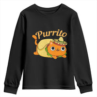 Funny Burrito Lover Gift Youth Sweatshirt Purrito Cat - Wonder Print Shop