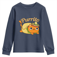 Funny Burrito Lover Gift Youth Sweatshirt Purrito Cat - Wonder Print Shop