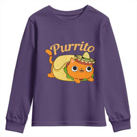 Funny Burrito Lover Gift Youth Sweatshirt Purrito Cat - Wonder Print Shop