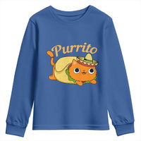Funny Burrito Lover Gift Youth Sweatshirt Purrito Cat - Wonder Print Shop