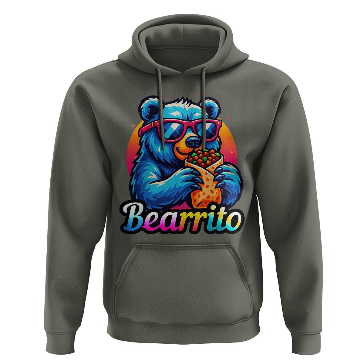 Mexican Food Lover Gift Hoodie Funny Bearrito - Wonder Print Shop