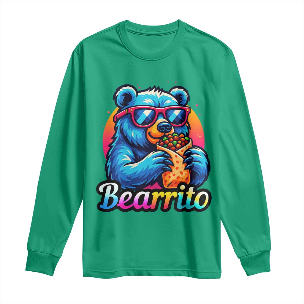 Mexican Food Lover Gift Long Sleeve Shirt Funny Bearrito - Wonder Print Shop