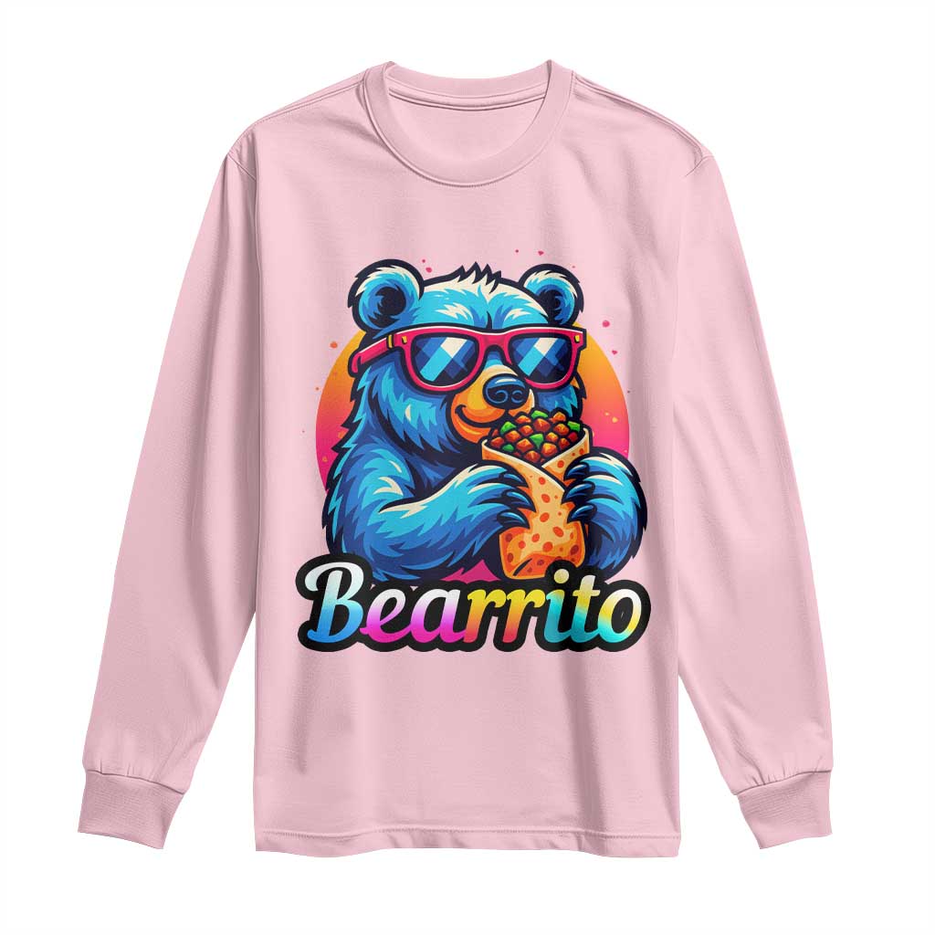 Mexican Food Lover Gift Long Sleeve Shirt Funny Bearrito - Wonder Print Shop