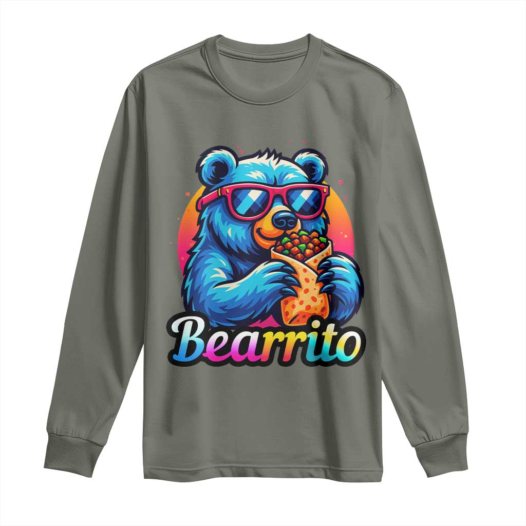 Mexican Food Lover Gift Long Sleeve Shirt Funny Bearrito - Wonder Print Shop