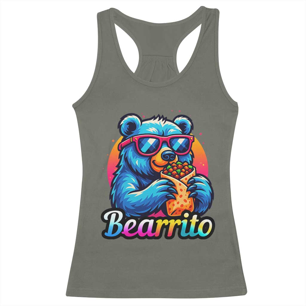 Mexican Food Lover Gift Racerback Tank Top Funny Bearrito - Wonder Print Shop