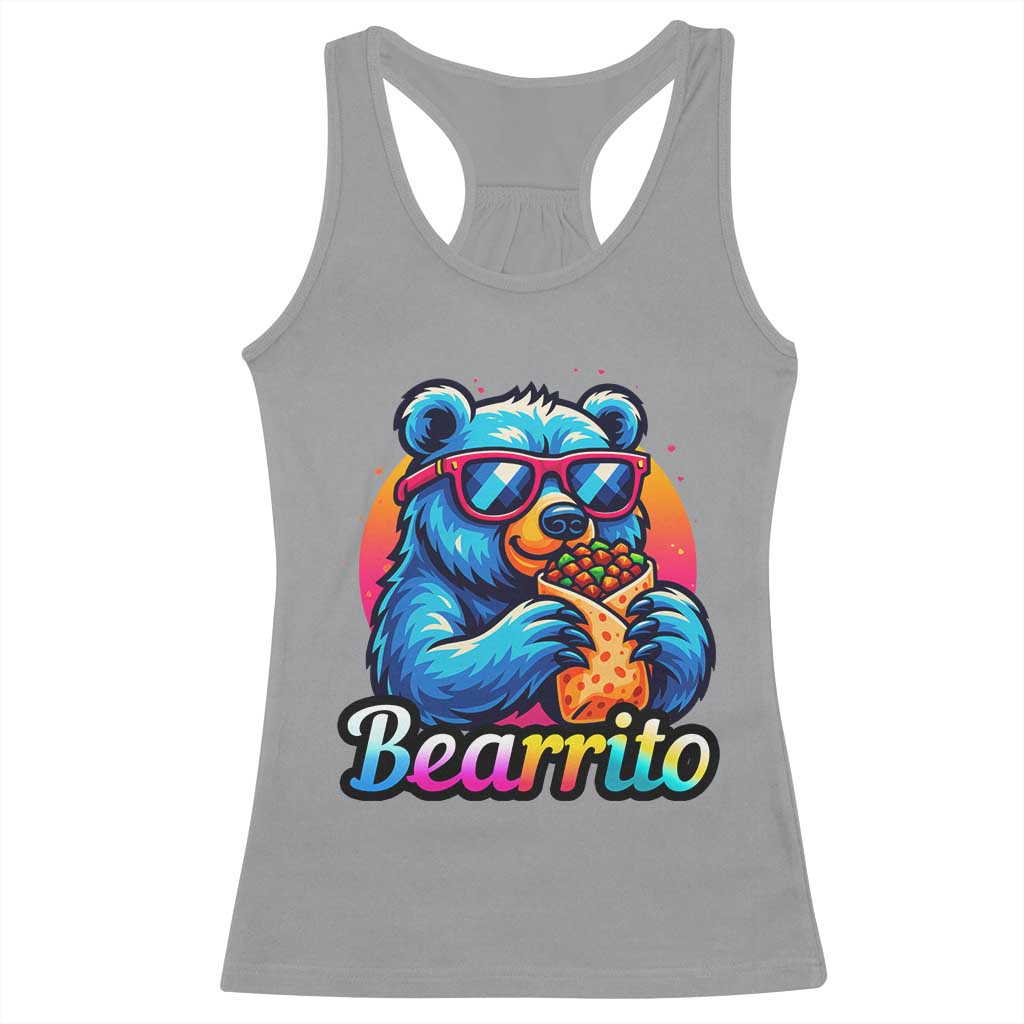Mexican Food Lover Gift Racerback Tank Top Funny Bearrito - Wonder Print Shop