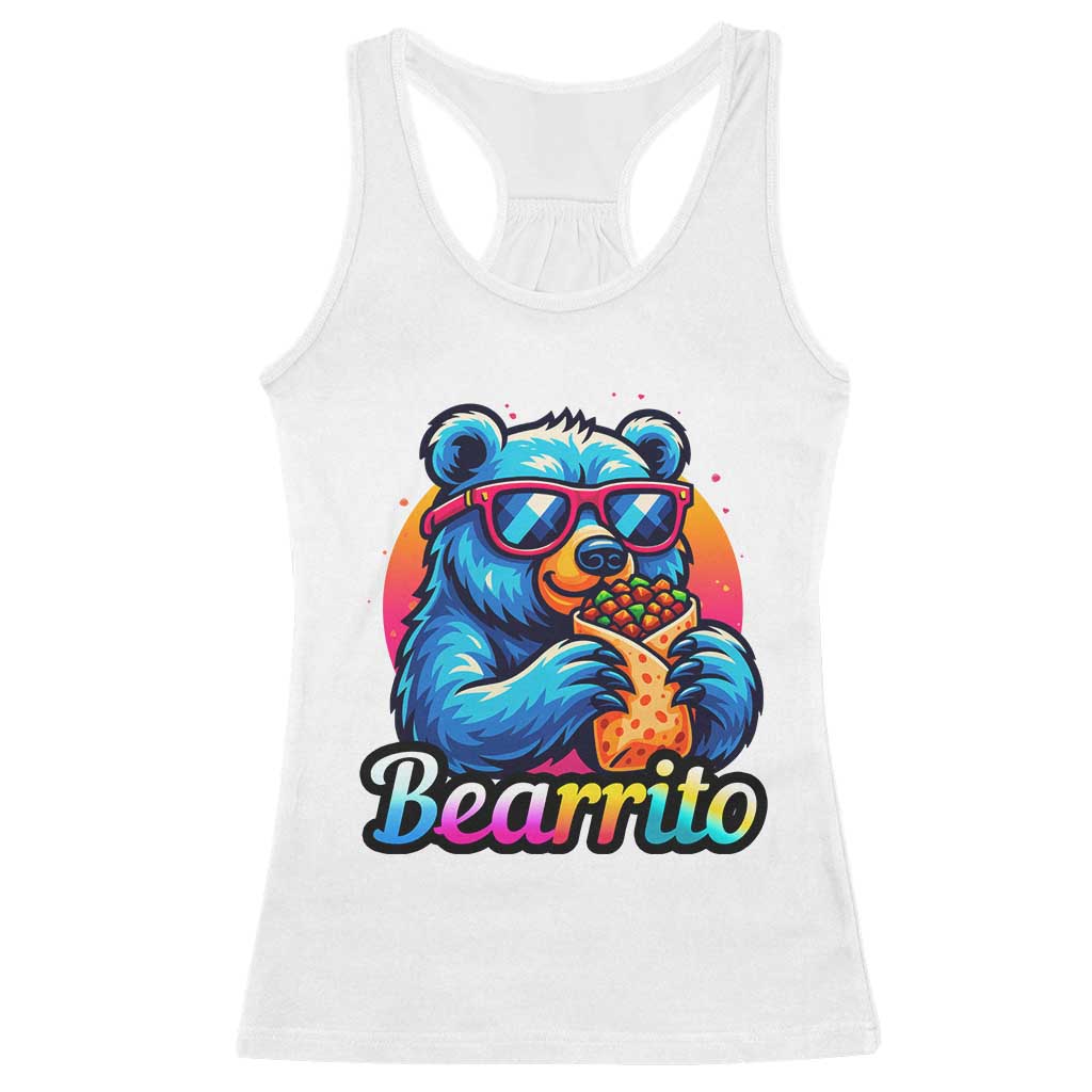 Mexican Food Lover Gift Racerback Tank Top Funny Bearrito - Wonder Print Shop