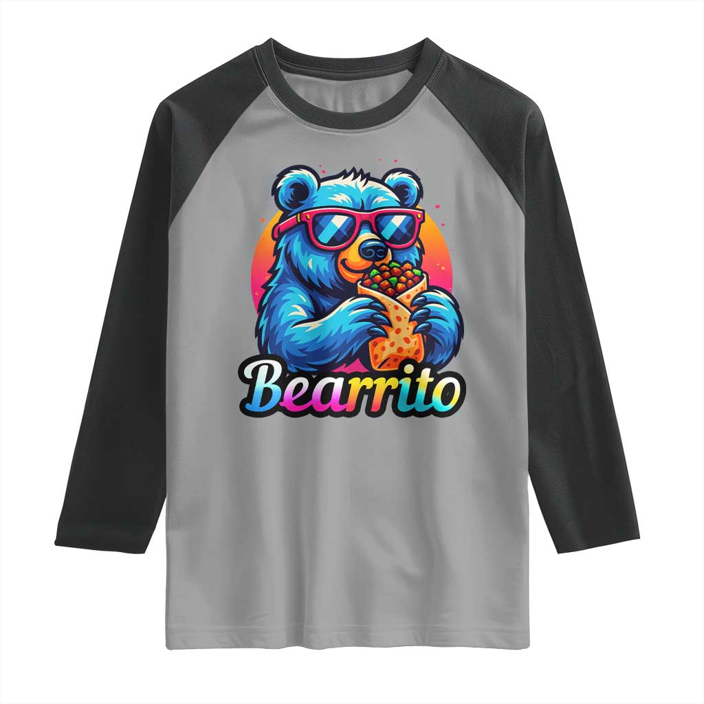 Mexican Food Lover Gift Raglan Shirt Funny Bearrito - Wonder Print Shop