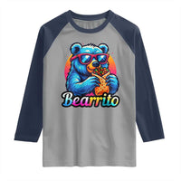 Mexican Food Lover Gift Raglan Shirt Funny Bearrito - Wonder Print Shop