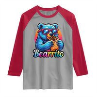Mexican Food Lover Gift Raglan Shirt Funny Bearrito - Wonder Print Shop