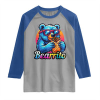 Mexican Food Lover Gift Raglan Shirt Funny Bearrito - Wonder Print Shop
