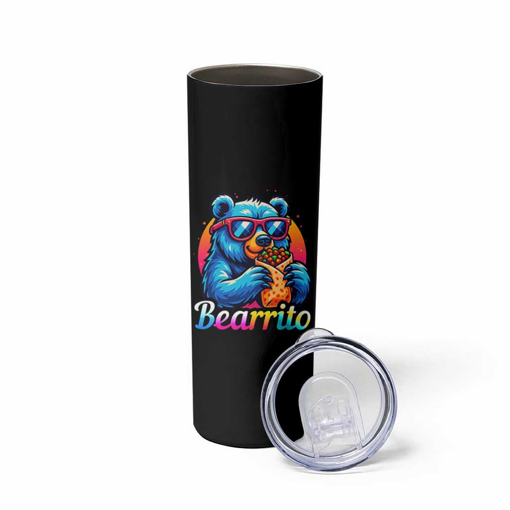 Mexican Food Lover Gift Skinny Tumbler Funny Bearrito