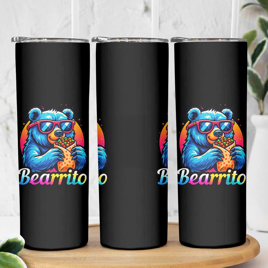 Mexican Food Lover Gift Skinny Tumbler Funny Bearrito