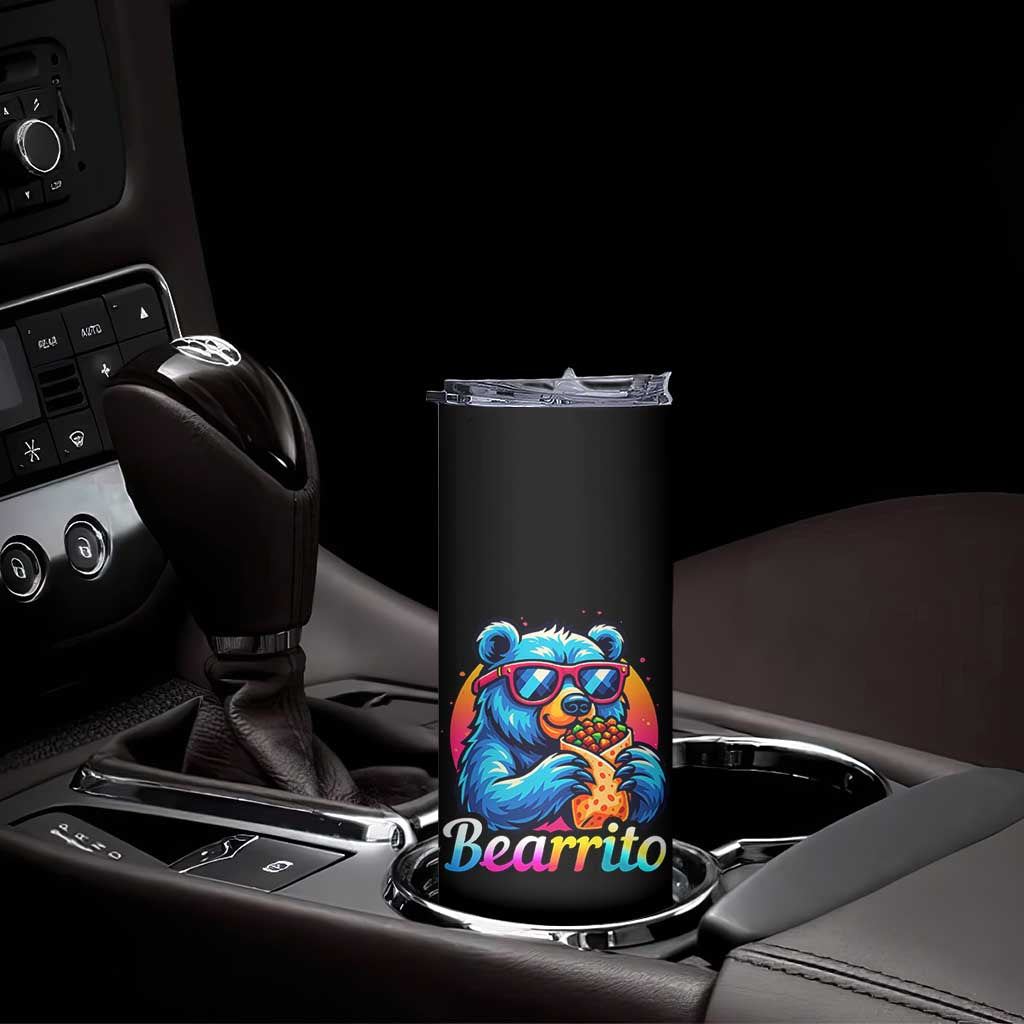 Mexican Food Lover Gift Skinny Tumbler Funny Bearrito