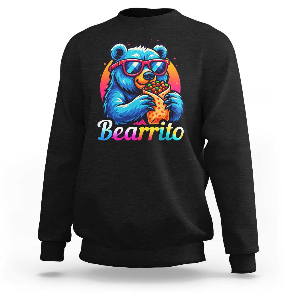 Mexican Food Lover Gift Sweatshirt Funny Bearrito - Wonder Print Shop