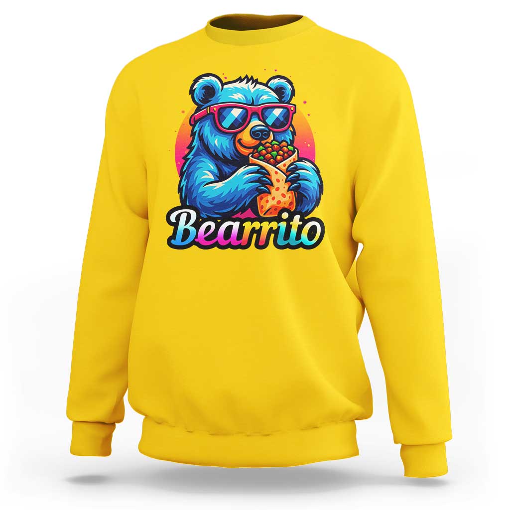 Mexican Food Lover Gift Sweatshirt Funny Bearrito - Wonder Print Shop