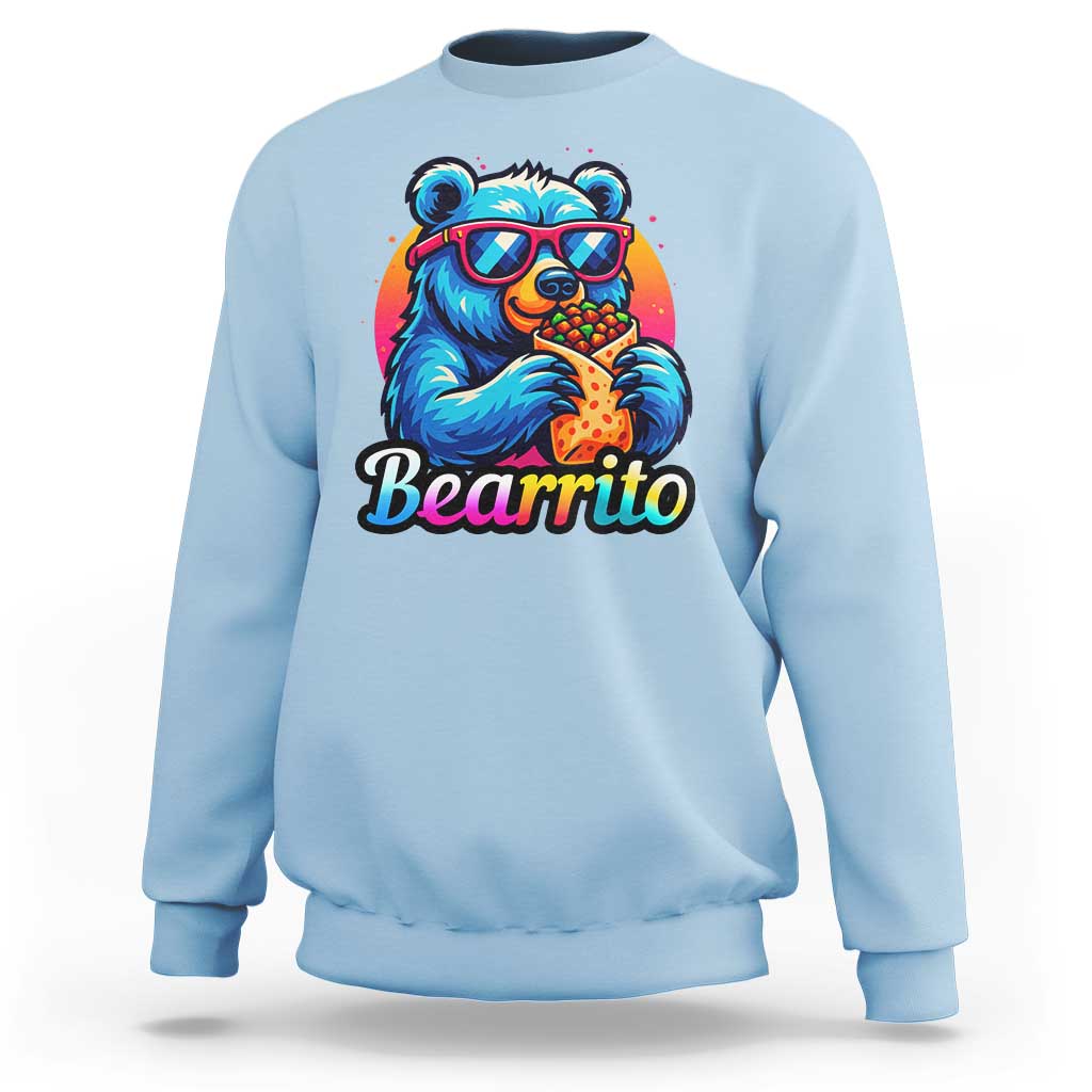 Mexican Food Lover Gift Sweatshirt Funny Bearrito - Wonder Print Shop