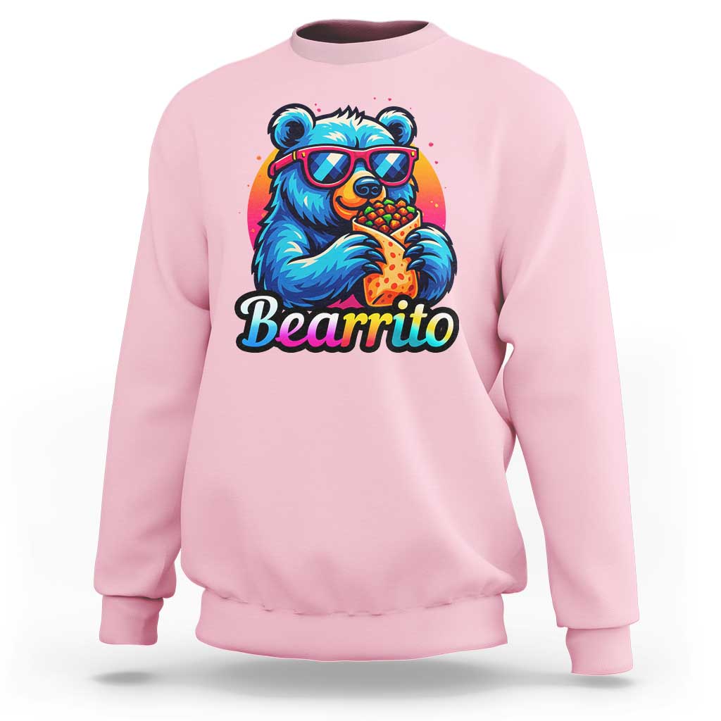 Mexican Food Lover Gift Sweatshirt Funny Bearrito - Wonder Print Shop