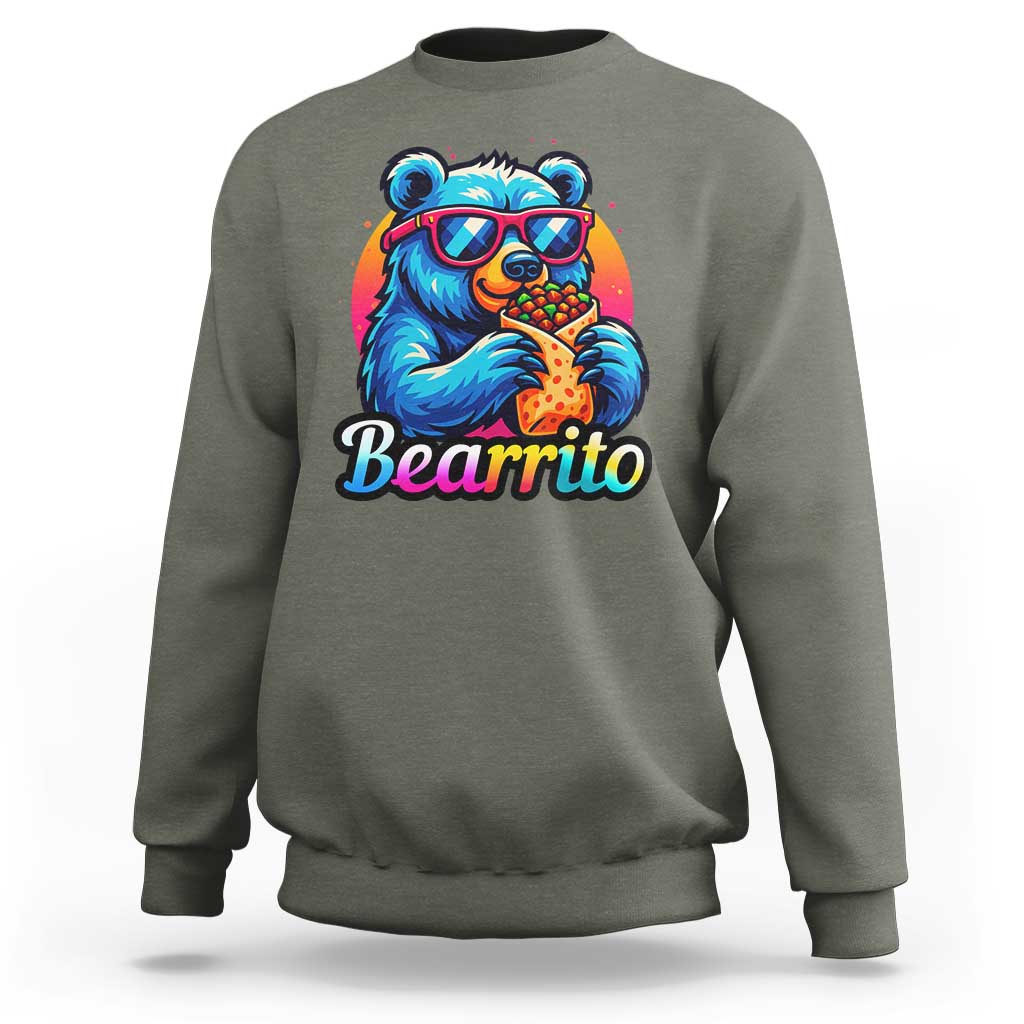 Mexican Food Lover Gift Sweatshirt Funny Bearrito - Wonder Print Shop