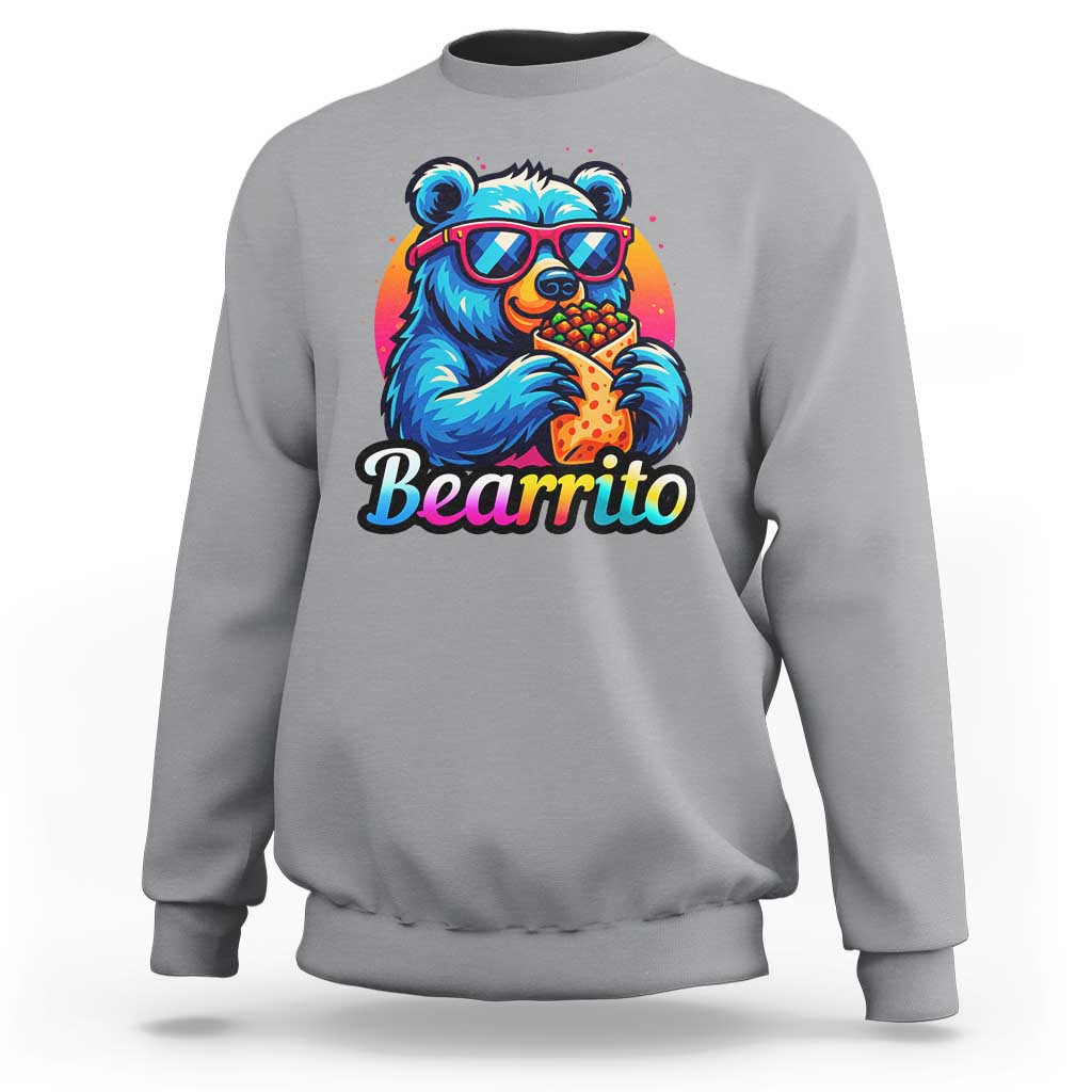 Mexican Food Lover Gift Sweatshirt Funny Bearrito - Wonder Print Shop