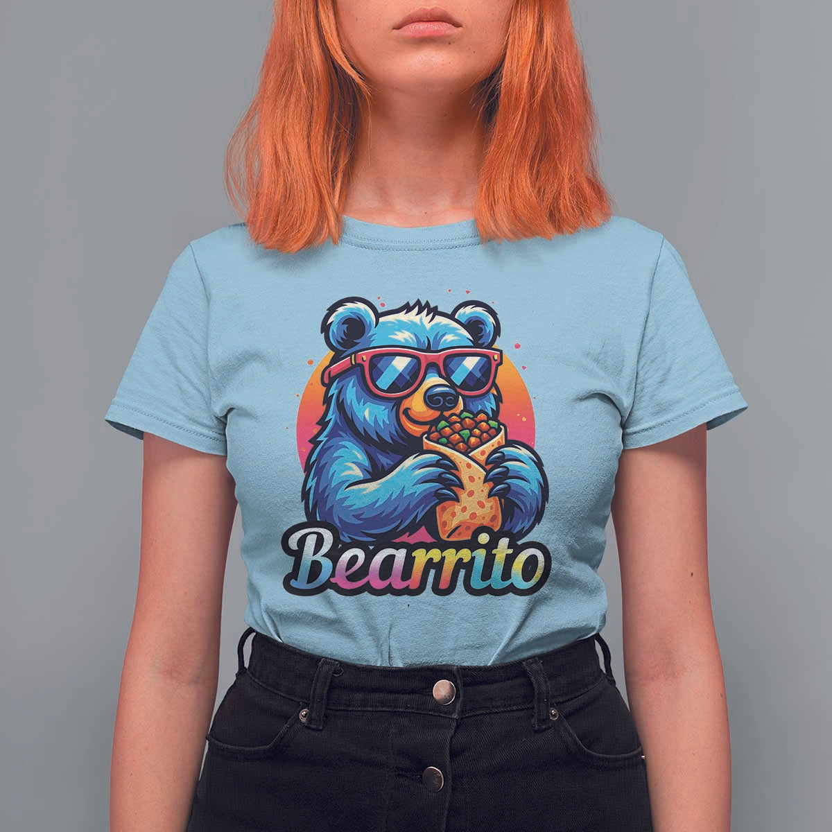 Mexican Food Lover Gift T Shirt For Women Funny Bearrito - Wonder Print Shop