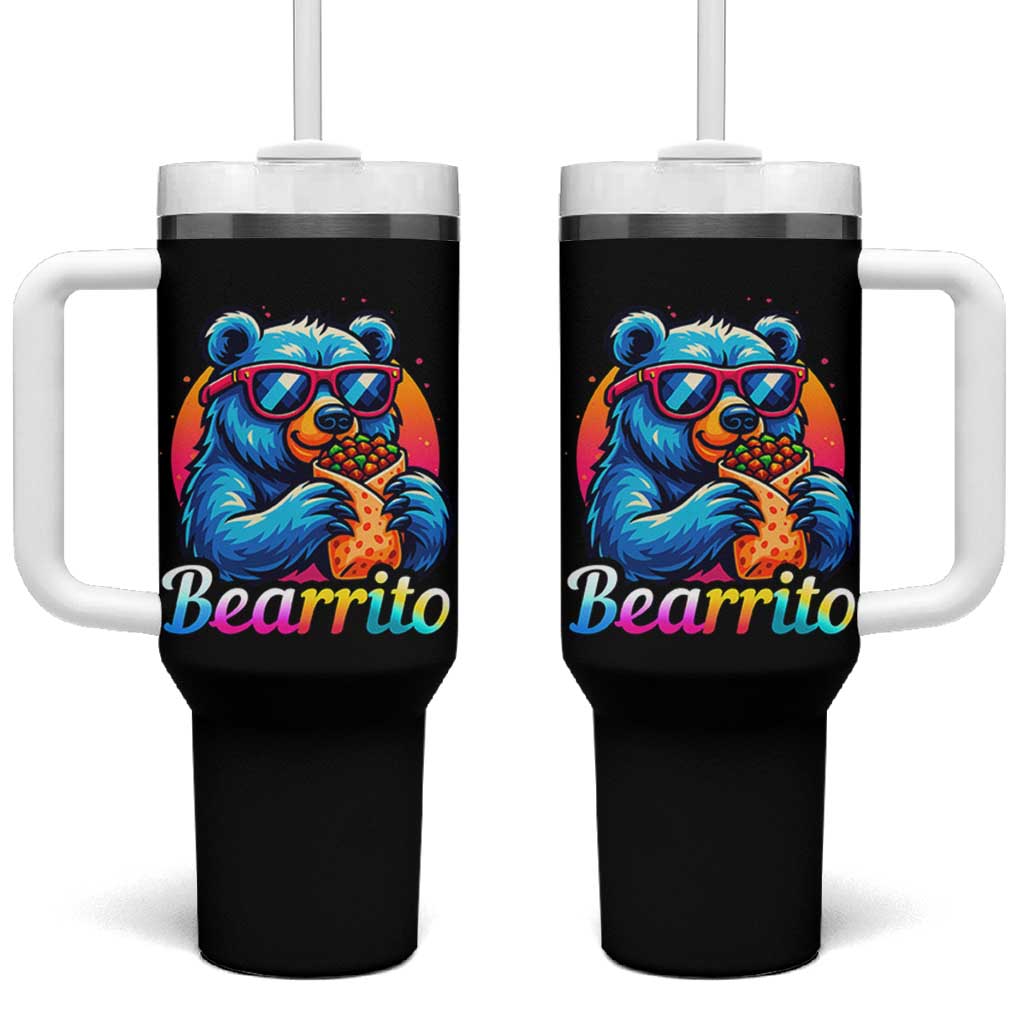 Mexican Food Lover Gift Tumbler With Handle Funny Bearrito
