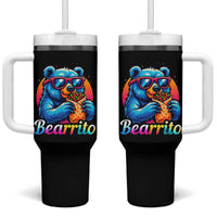 Mexican Food Lover Gift Tumbler With Handle Funny Bearrito