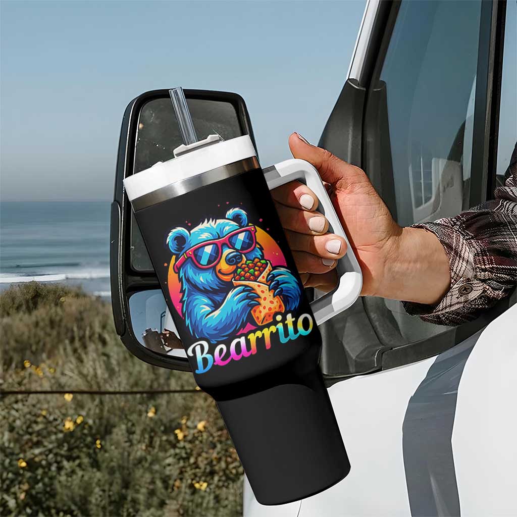 Mexican Food Lover Gift Tumbler With Handle Funny Bearrito
