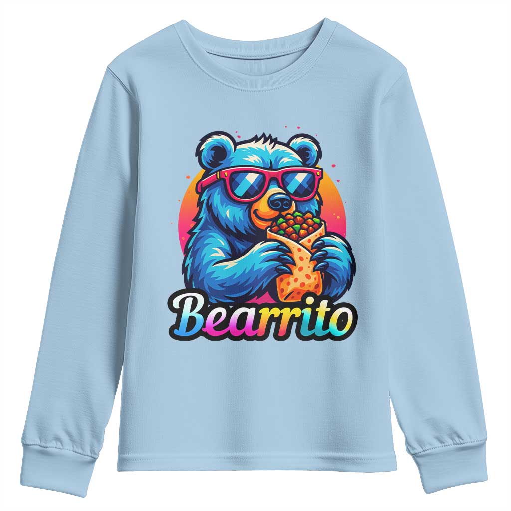 Mexican Food Lover Gift Youth Sweatshirt Funny Bearrito - Wonder Print Shop