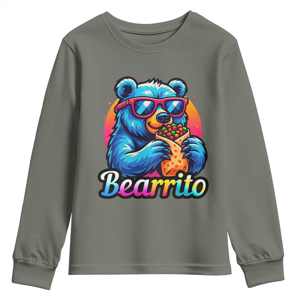 Mexican Food Lover Gift Youth Sweatshirt Funny Bearrito - Wonder Print Shop