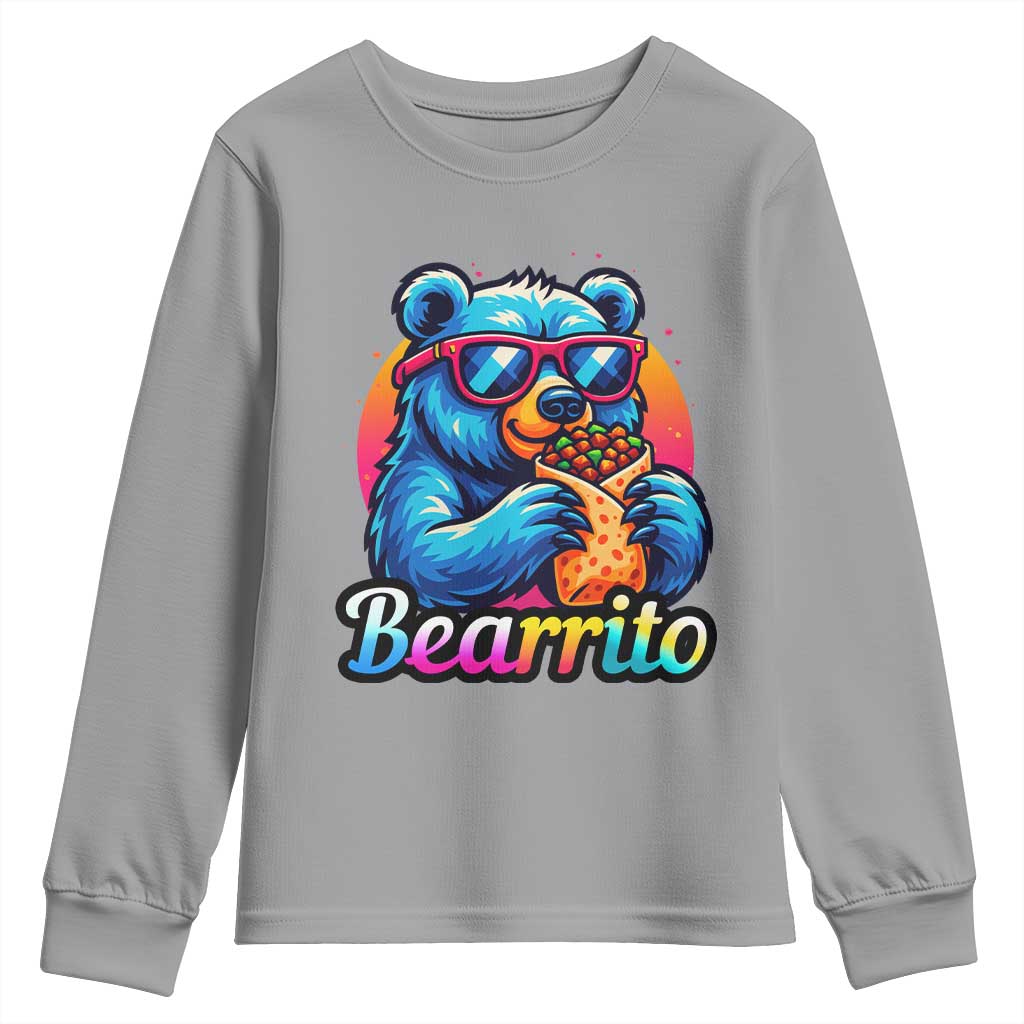 Mexican Food Lover Gift Youth Sweatshirt Funny Bearrito - Wonder Print Shop