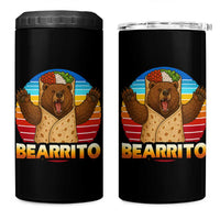 Burrito Lover Gift 4 in 1 Can Cooler Tumbler Funny Bearrito