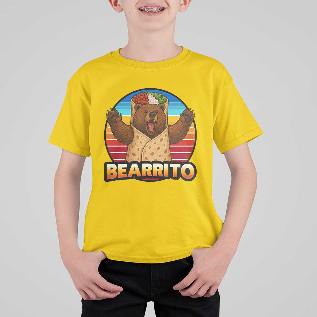 Burrito Lover Gift T Shirt For Kid Funny Bearrito - Wonder Print Shop