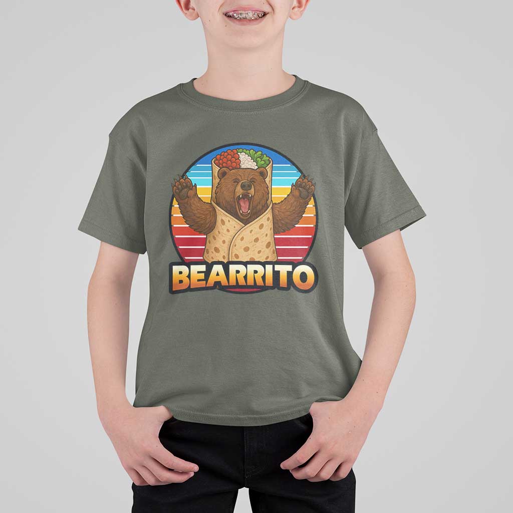 Burrito Lover Gift T Shirt For Kid Funny Bearrito - Wonder Print Shop